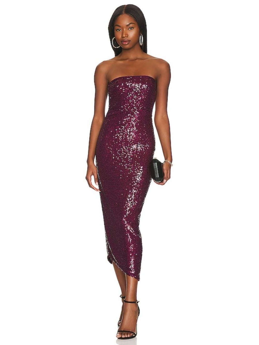 House of Harlow 1960 x REVOLVE Sarai Shimmering Burgundy Midi Dress XS